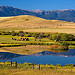 Montana farmland scene along  highway 78 near Absarokee, USA.