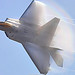 Lockheed Martin F-22A Raptor 06-0120 from Nellis Air Force Base Nevada 422nd Test and Evaluation Squadron high speed pass with rainbow and vapor at the Miramar Air Show 2008